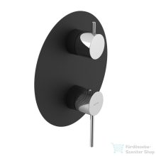   Sapho ULTRASAN falbasüllyesztett csaptelep, 2-irányú, zuhanyváltóval, matt fekete-króm UT043VBC