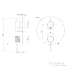 Sapho ULTRASAN falbasüllyesztett csaptelep, 2-irányú, zuhanyváltóval, matt arany UT043VG