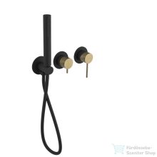   Sapho ULTRAMIX falba süllyesztett csaptelep, zuhanyszettel, 2-irányú, matt fekete/matt arany (UT045BG)