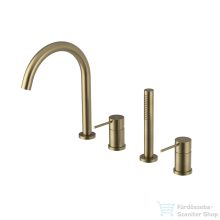   Sapho ULTRAMIX kádperemre építhető csaptelep, kifolyócsővel és kézizuhannyal, matt arany (UT052G)