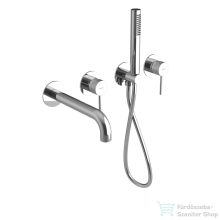   Sapho ULTRASAN falba süllyesztett csaptelep, zuhanyszettel és kifolyócsővel, 2-irányú, króm (UT093V)