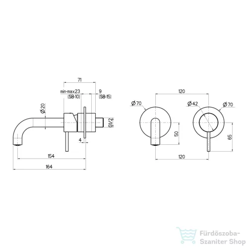 Sapho ULTRAMIX falba süllyesztett csaptelep, 16 cm-es kifolyócsővel, matt fekete (UT118B)