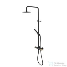  Sapho ULTRASAN zuhanyoszlop, zuhanyszettel és fejzuhannyal, matt fekete-matt arany (UT139VBG)