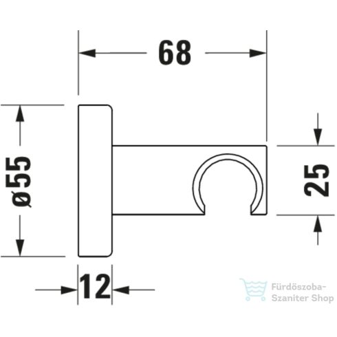 Duravit kerek zuhanytartó, króm UV0620007010
