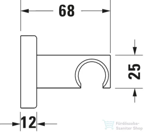 Duravit szögletes zuhanytartó, matt fekete UV0620026046