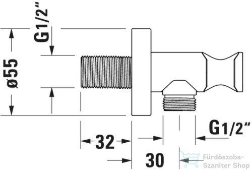 Duravit gégecső csatlakozós zuhanytartó, szálcsiszolt bronz UV0630009004
