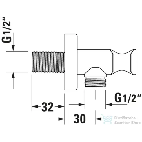 Duravit szögletes gégecső csatlakozós zuhanytartó, króm UV0630010010