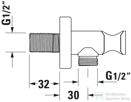 Duravit szögletes gégecső csatlakozós zuhanytartó, króm UV0630010010