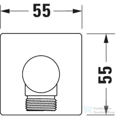 Duravit szögletes gégecső csatlakozós zuhanytartó, króm UV0630010010