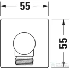 Duravit szögletes gégecső csatlakozó, matt fekete UV0630011046