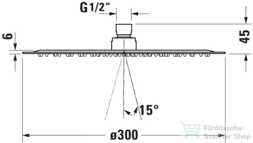 Duravit 30 cm-es kerek fejzuhany, matt fekete UV0660020046