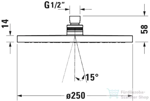 Duravit 25 cm-es kerek fejzuhany, króm UV0662018010