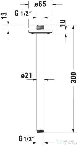 Duravit 30 cm-es mennyezeti zuhanykar, rozsdamentes acél hatású UV0670026070