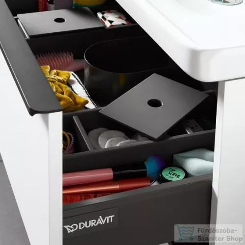 Duravit egyedileg átalakítható fiókrendező tetővel alsó szekrényhez, gyémántfekete,UV984500000