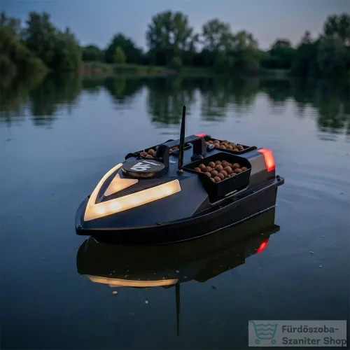 Leziter Etetőhajó V6 GPS 3 tartályos hátra és oldalkidobós fekete V6-3K-B-G1