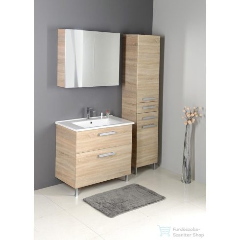 AQUALINE VEGA tükrösszekrény, 80x70x18cm, platinatölgy VG880