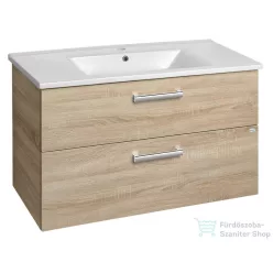   AQUALINE VEGA mosdótartó szekrény, 2 fiókos, 97x60x43,6cm, platinatölgy (VG903)