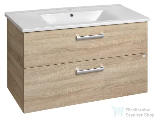 AQUALINE VEGA mosdótartó szekrény, 2 fiókos, 97x60x43,6cm, platinatölgy (VG903)