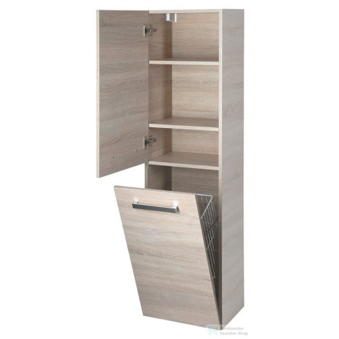 AQUALINE VEGA állószekrény, szennyestratóval, 40x150x31cm, platinatölgy VG960