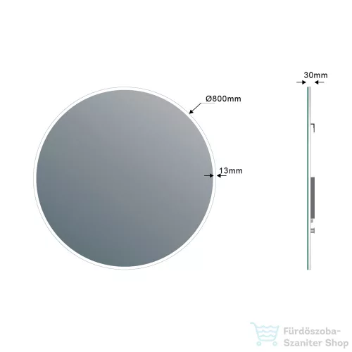 Sapho VISO tükör LED világítással, átm:800mm (VS080)