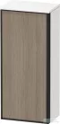 Duravit VITRIUM 89,9x40x26,2 cm-es 1 ajtós magas szekrény grafit színű fogantyúval, balos, matt fehér/terra tölgy/grafit VT1355L3518000G