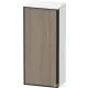 Duravit VITRIUM 89,9x40x26,2 cm-es 1 ajtós magas szekrény grafit színű fogantyúval, balos, matt fehér/terra tölgy/grafit VT1355L3518000G