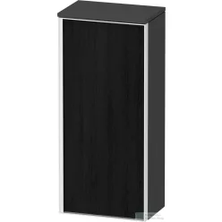   Duravit VITRIUM 89,9x40x26,2 cm-es 1 ajtós magas szekrény fehér színű fogantyúval, jobbos, matt grafit/fekete tölgy VT1355R1649000W