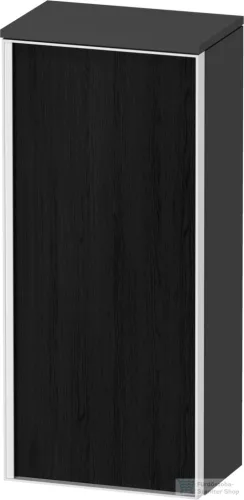 Duravit VITRIUM 89,9x40x26,2 cm-es 1 ajtós magas szekrény fehér színű fogantyúval, jobbos, matt grafit/fekete tölgy VT1355R1649000W