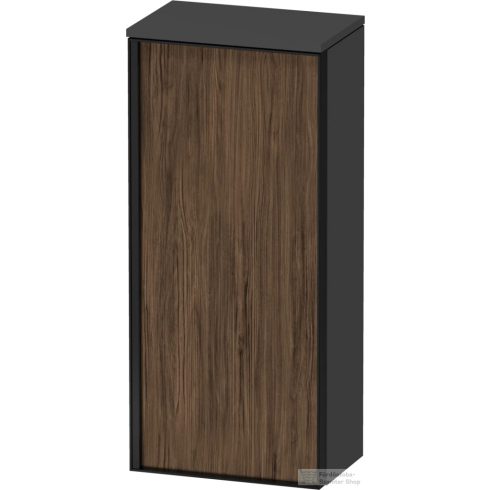 Duravit VITRIUM 89,9x40x26,2 cm-es 1 ajtós magas szekrény grafit színű fogantyúval, jobbos, matt grafit/sötét dió VT1355R2149000G