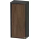 Duravit VITRIUM 89,9x40x26,2 cm-es 1 ajtós magas szekrény grafit színű fogantyúval, jobbos, matt grafit/sötét dió VT1355R2149000G