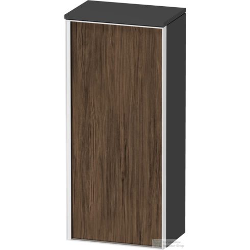 Duravit VITRIUM 89,9x40x26,2 cm-es 1 ajtós magas szekrény fehér színű fogantyúval, jobbos, matt grafit/sötét dió VT1355R2149000W