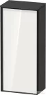 Duravit VITRIUM 89,9x40x26,2 cm-es 1 ajtós magas szekrény grafit színű fogantyúval, jobbos, matt grafit/fényes fehér VT1355R2249000G