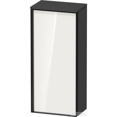 Duravit VITRIUM 89,9x40x26,2 cm-es 1 ajtós magas szekrény grafit színű fogantyúval, jobbos, matt grafit/fényes fehér VT1355R2249000G