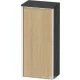 Duravit VITRIUM 89,9x40x26,2 cm-es 1 ajtós magas szekrény fehér színű fogantyúval, jobbos, matt grafit/natúr tölgy VT1355R3049000W