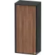 Duravit VITRIUM 89,9x40x26,2 cm-es 1 ajtós magas szekrény grafit színű fogantyúval, jobbos, matt grafit/dió VT1355R7949000G