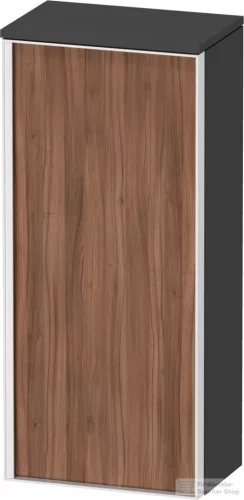 Duravit VITRIUM 89,9x40x26,2 cm-es 1 ajtós magas szekrény fehér színű fogantyúval, jobbos, matt grafit/dió VT1355R7949000W