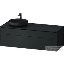   Duravit VITRIUM 142x55 cm-es 4 fiókos alsószekrény pulttal, bal oldali mosdó elhelyezéshez, mosdó és csaptelep nélkül, matt sötétszürke VT4870LHEHE0000