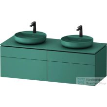   Duravit VITRIUM 142x55 cm-es 4 fiókos alsószekrény pulttal, két oldali mosdó elhelyezéshez, mosdó és csaptelep nélkül, matt olajkék VT4872BHAHA0000