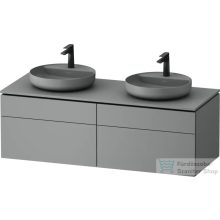   Duravit VITRIUM 142x55 cm-es 4 fiókos alsószekrény pulttal, két oldali mosdó elhelyezéshez, mosdó és csaptelep nélkül, matt világosszürke VT4872BHDHD0000