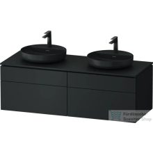   Duravit VITRIUM 142x55 cm-es 4 fiókos alsószekrény pulttal, két oldali mosdó elhelyezéshez, mosdó és csaptelep nélkül, matt sötétszürke VT4872BHEHE0000