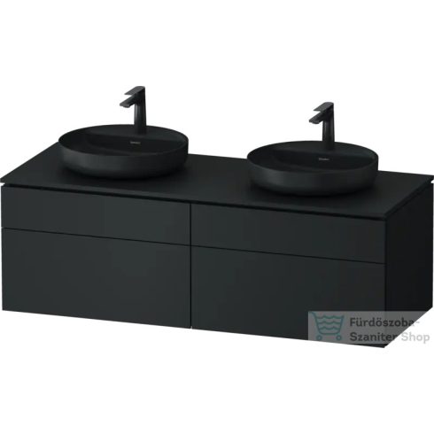 Duravit VITRIUM 142x55 cm-es 4 fiókos alsószekrény pulttal, két oldali mosdó elhelyezéshez, mosdó és csaptelep nélkül, matt sötétszürke VT4872BHEHE0000