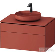   Duravit VITRIUM 82x55 cm-es 2 fiókos alsószekrény pulttal, mosdó és csaptelep nélkül, matt fahéj VT48800HCHC0000