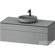  Duravit VITRIUM 122x55 cm-es 2 fiókos alsószekrény pulttal, mosdó és csaptelep nélkül, matt világosszürke VT48820HDHD0000
