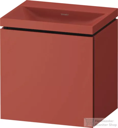 Duravit VITRIUM 45x35x48 cm-es 1 ajtós alsószekrény csaplyuk nélküli mosdó kombináció, balos, matt fahéj VT6948NHCHC0000