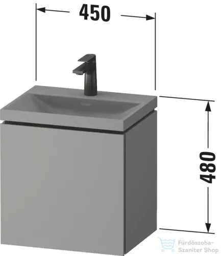 Duravit VITRIUM 45x35x48 cm-es 1 ajtós alsószekrény csaplyuk nélküli mosdó kombináció, balos, matt fahéj VT6948NHCHC0000