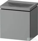 Duravit VITRIUM 45x35x48 cm-es 1 ajtós alsószekrény csaplyuk nélküli mosdó kombináció, balos, matt világosszürke VT6948NHDHD0000