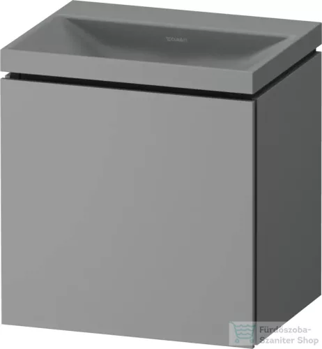 Duravit VITRIUM 45x35x48 cm-es 1 ajtós alsószekrény csaplyuk nélküli mosdó kombináció, balos, matt világosszürke VT6948NHDHD0000