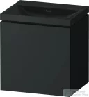 Duravit VITRIUM 45x35x48 cm-es 1 ajtós alsószekrény csaplyuk nélküli mosdó kombináció, balos, matt sötétszürke VT6948NHEHE0000