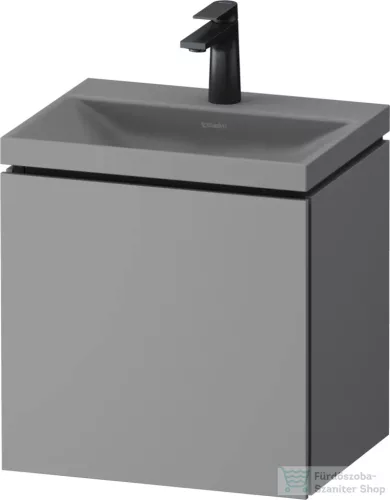 Duravit VITRIUM 45x35x48 cm-es 1 ajtós alsószekrény- 1 csaplyukas mosdó kombináció, csaptelep nélkül, balos, matt világosszürke VT6948OHDHD0000