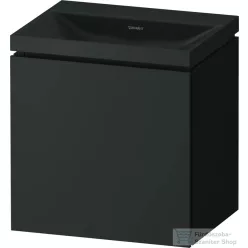   Duravit VITRIUM 45x35x48 cm-es 1 ajtós alsószekrény csaplyuk nélküli mosdó kombináció, jobbos, matt sötétszürke VT6949NHEHE0000